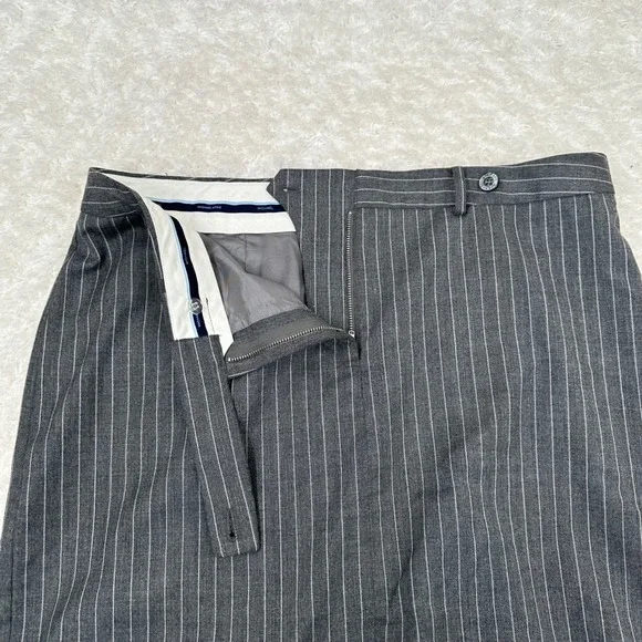 Michael Kors Women's 16 Gray Striped Pencil Skirt Office Wool Blend Academia - Picture 5 of 13
